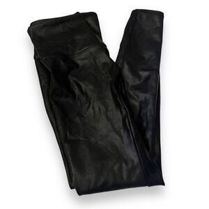 SPANX Women's LARGE Shapeware Faux Leather Leggings in Black